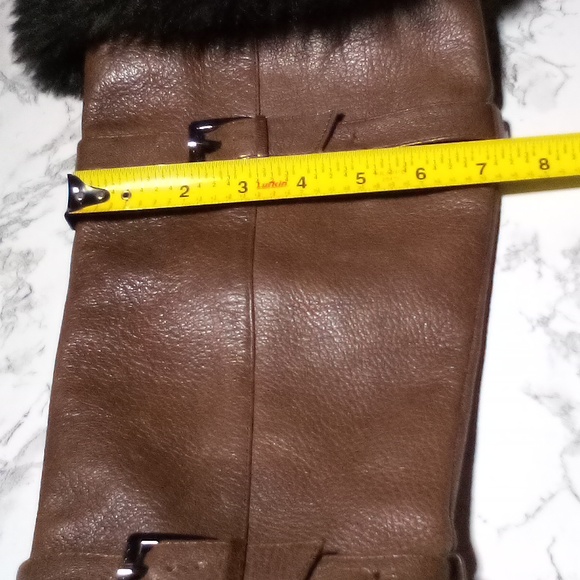 *SOLD*  Michael Kors Knee High Boots Clara Wedge Tumbled Leather Mocha Brown 8.5 - Picture 15 of 16